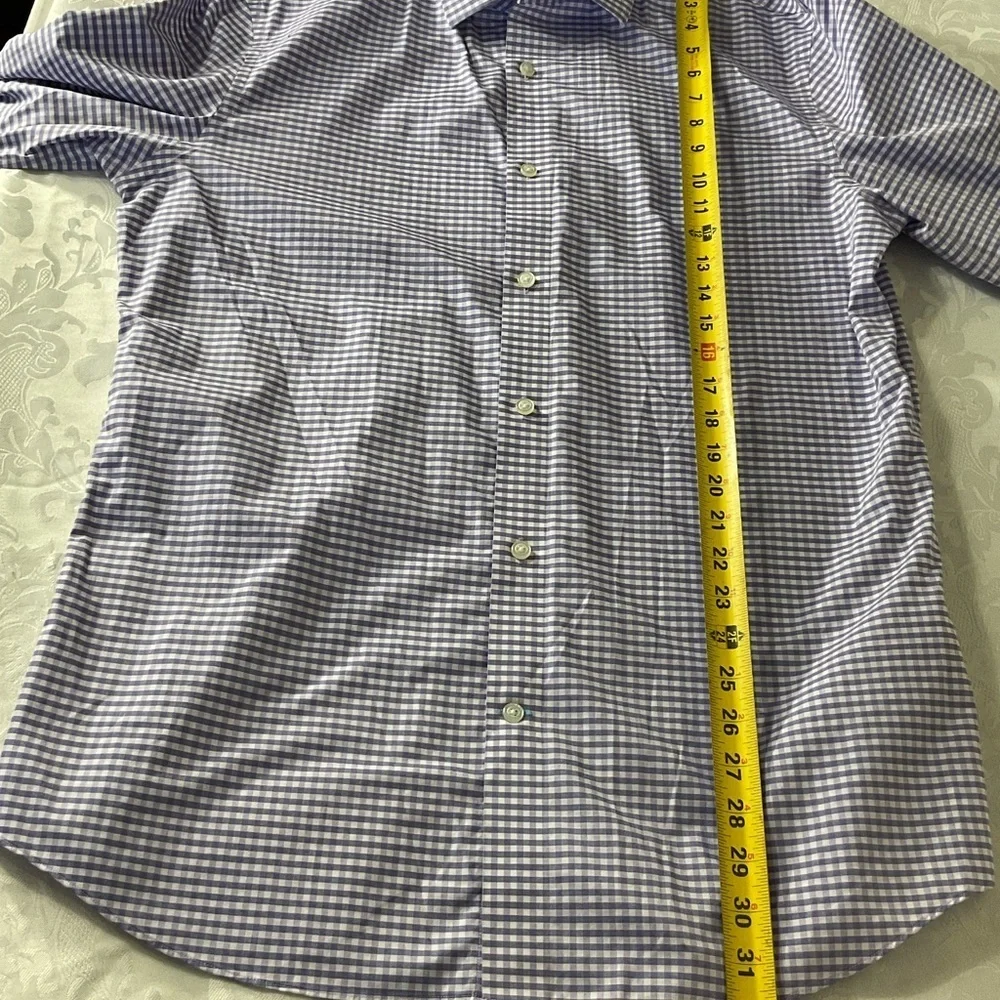Banana Republic Grant Fit L/S Cotton Shirt Men Size Large Blue/pink Checked